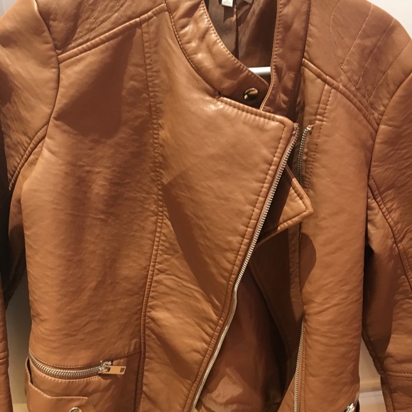 Camel colored faux leather jacket - Picture 4 of 4